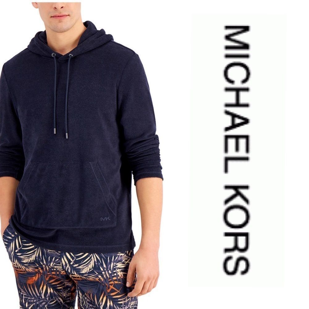 Michael Kors Men's Regular-Fit Terry Hoodie Large - Picture 1 of 11